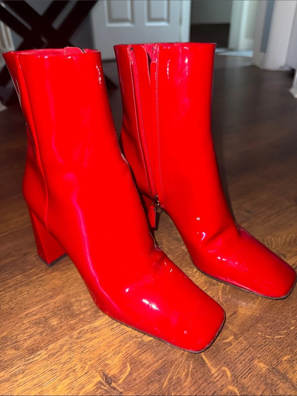 Red Prada Booties Size 36 EU